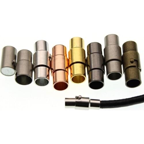 10sets Gold Black Strong Round Magnetic Clasps Fit 3 4 5 6 8mm Leather Cord Bracelet Necklace End Clasp Connectors DIY Jewelry