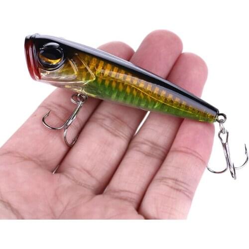 1pc Topwater Popper Bait Fishing Lure 8.2cm/13g Artificial Bait Fishing Hard Lure Wobblers Bass Fishing Tackle 6 Hooks Lure