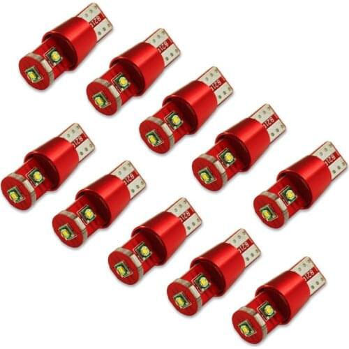 10PCS T10 3SMD Super Bright Clearance Lights White 6000K W5W 194 LED Car Lamps Bulbs