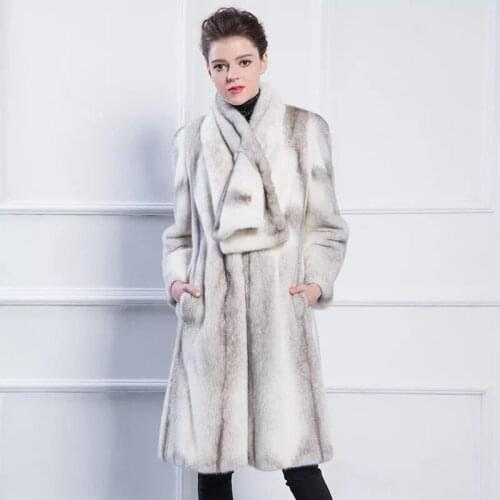 2021 Brand luxury women natural mink fur jacket long style with sashes elegant lady high quality Imported winter fur coat