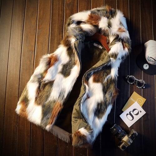 2021 Mens Winter Imitation Mink Cashmere Vest Flow Fur Personality Handsome Vest