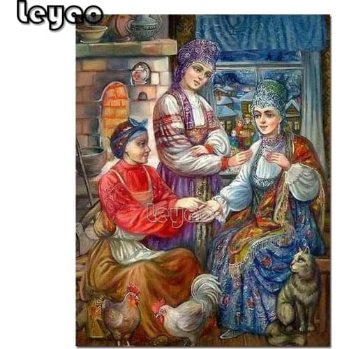 5d Diamond Painting Russian women Cross Stitch Diamond Embroidery Full Drill Display Diamond Mosaic Kit classical Folk Art