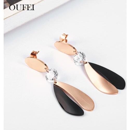 OUFEI brand earrings stud earrings for women Stainless Steel korean earrings2019 fashion Jewelry Bohemian wholesale lots bulk