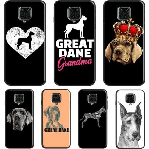 Great Dane Dog For Xiaomi Redmi Note 10 7 8 9 Pro Note 8T 9S Soft Case For Redmi 9T 9A 9C K40 Pro Cover