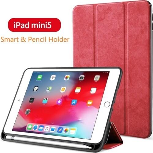 Folio Coque for iPad mini 5 2019 Pencil Case Magnetic Smart Auto-Sleep A2124 A2133 Pencil Slot Funda for iPad mini 2019 Cover