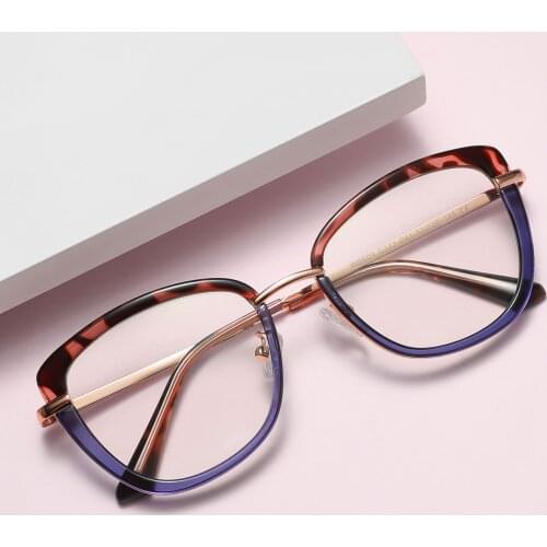Womens Computer Glasses Blue Light Blocking Eyeglasses Anti Blue Ray TR90 Cateye Eyewear Frames non-Prescription Spectacles
