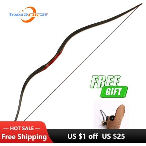 Toparchery Handmade Laminated Traditional Recurve Bow Longbow 25-50lbs for Archery or Hunting