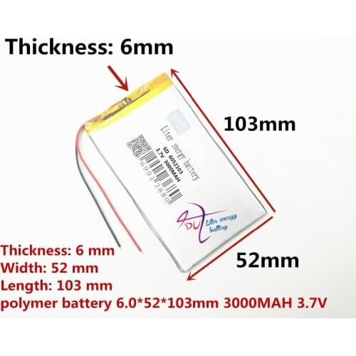Best battery brand 3.7V polymer lithium battery 6052103 3000MAH pocket battery game machine LED product eBook