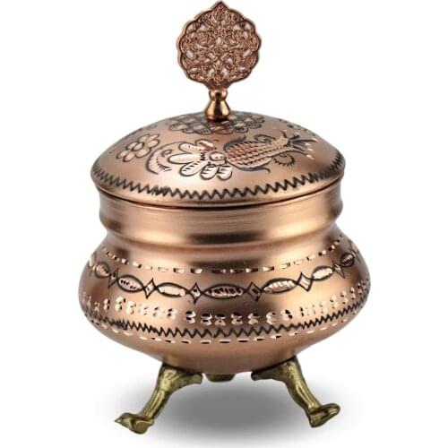 Morya Copper Sugar Bowl Candy Jars with Cover Storage Home Decor Organizer Rustic Dessert Ice Cream Snacks Nuts Bite Vintage