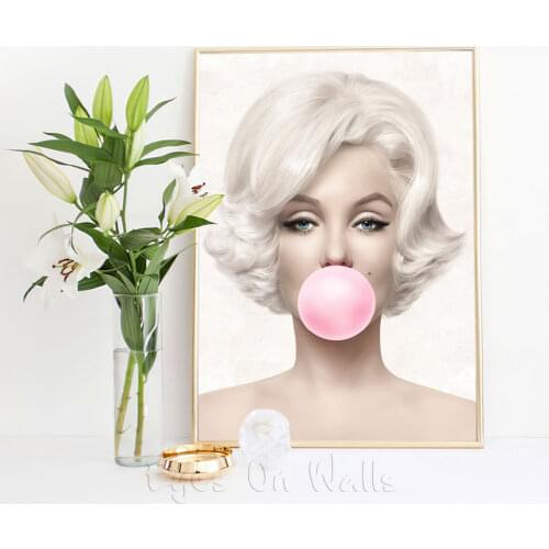 Bubble Gum Fashion Poster Marilyn Canvas Painting Monroe Wall Art Print Modern Picture For Living Room On The Wall Home Decor