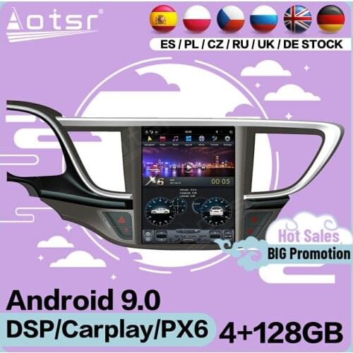 4+128G Tesla Screen Multimedia Stereo Android Player For Buick Hideo 2015 2016 2017 2018 GPS Navigation IPS Auto Radio Head Unit