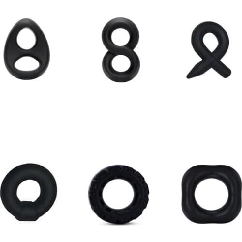 6 Types Silicone Durable Penis Ring Delay Ejaculation Penis Enlargement Soft Cock Rings Sex Toys For Male Sex Rings