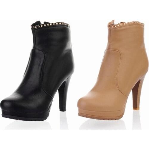 Nis Women Winter Warm Boots Lady Riding Motorcycle Leather Knee High Heel Boots Two Way Wear Shoes Ankle Boots Casual Footwear