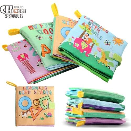 New Baby Color Cloth Book Puzzle Toys In English Forest Animal Digital Recognition Baby First Book