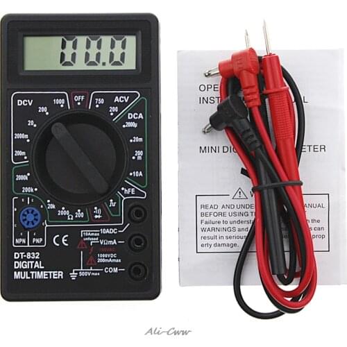 Professional DT832 Digital Multimeter LCD DC AC Voltmeter Ammeter Ohm Tester