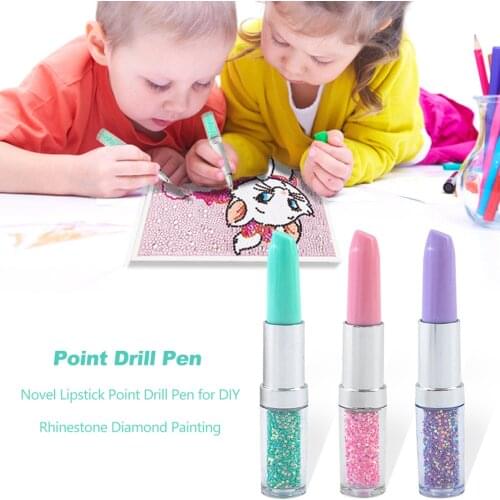 Novelty Lipstick Point Drill Pen Plastic Embroidery Pen DIY Crafts Rhinestones Pictures Diamond Painting Pencil Tools Accessory