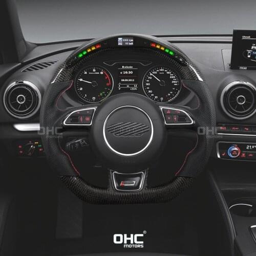 Performance 100% Real Carbon Fiber LED Display Steering Wheel compatible for Aud-i A1 A2 A3 A4 A5 RS3 RS4 RS5 S3 S4 S5