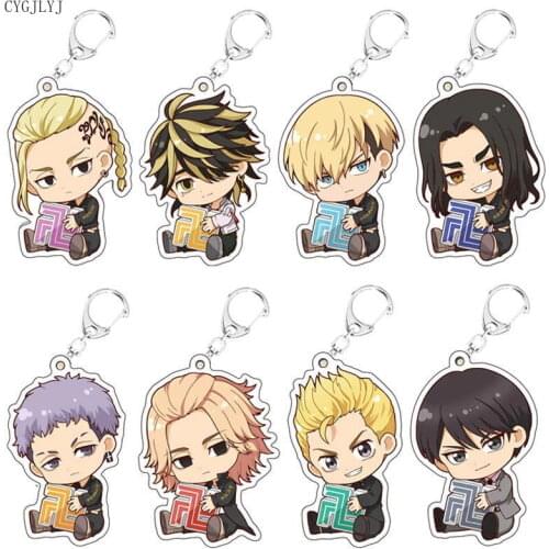Japan Anime Tokyo Revengers Keychain Manjiro Ken Takemichi Hinata Atsushi Chibi Kawaii Key Chain For Woman Men Jewelry Wholesale