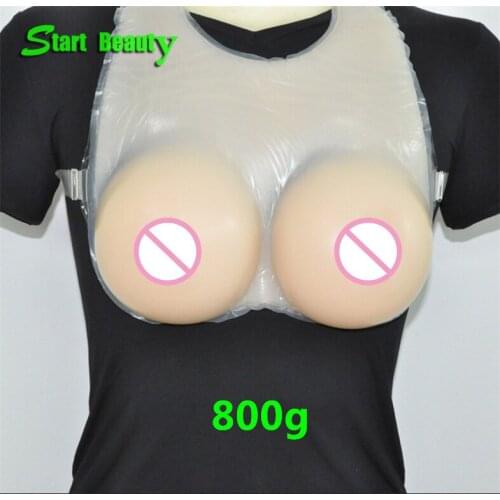 1 Pair 800g B Cup 100% silicone One Piece Bodycolor Silicone Breast Forms fake artificial Boobs Tits faux seins CD crossdresser