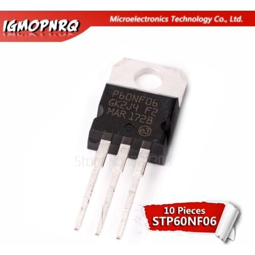 10PCS STP60NF06 TP220 P60NF06 TO-220 STP60NF06L 60NF06 new and original IC