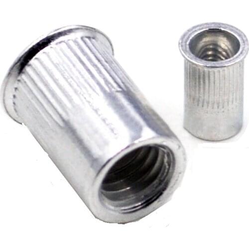 100Pcs/Lot Aluminum Alloy Countersunk Head Rivet Nut Insert Rivet-nut Threaded Insert Nutserts