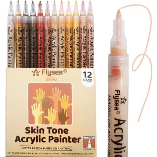 12/18 Colors Acrylic Pen Acrylic Paint Marker Pen 0.7mm Tip for Rock Painting Mug Ceramic Glass Wood Fabric Painting Quick Dry