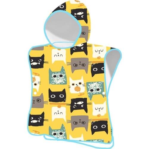 2021 new childrens bath towel cloak with hood bath towel outdoor travel swimming seaside quick-drying beach bathrobe