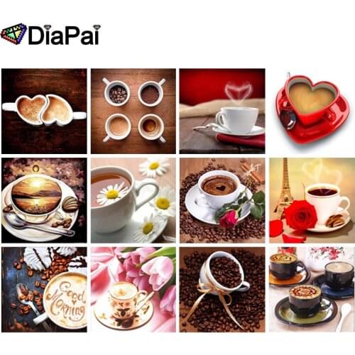 DIAPAI 5D DIY Diamond Painting Full Square/Round Drill "Coffee cup" 3D Embroidery Cross Stitch 5D Decor Gift