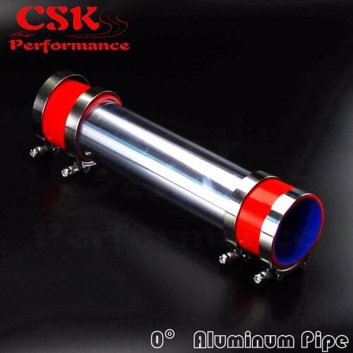 Aluminum Intercooler Turbo Piping pipe 80mm 3.15" + Silicone hose w/ T-clamps Black / Blue/ Red