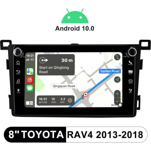 Head Unit Radio 1 din 8” Car Multimedia Player Automotive Sound GPS Navigation Autoradio Bluetooth 4G For Toyota RAV4 2013-2018