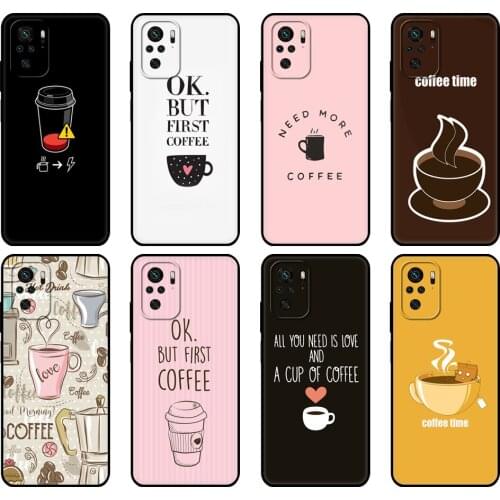 Black tpu Case For Xiaomi Redmi 9T Case Redmi Note 9T Note 10 Pro Case coffee time