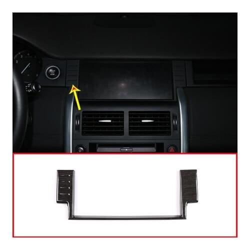 Black Wood Grain ABS 10 inches Navigation Decoration Frame Trim For Land Rover Discovery Sport 2015-2019 Accessories