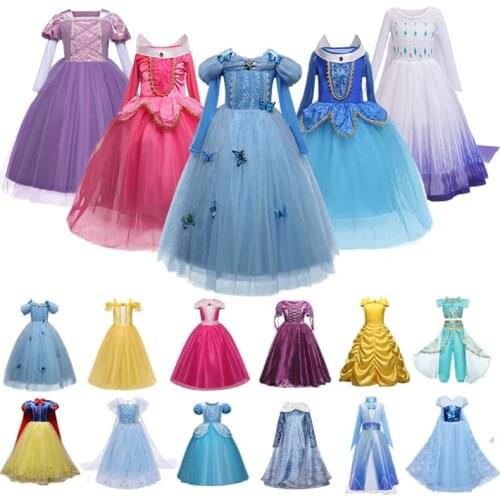 Girls Halloween Party Princess Costume Kids Cosplay Birthday Fancy Dress Up Children Christmas Clothes Disguise 4 5 6 9 10 Year