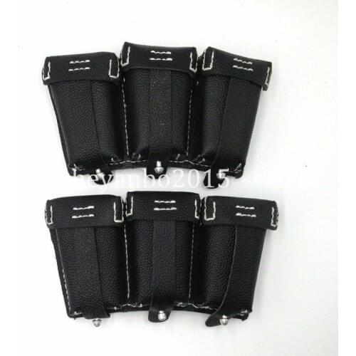 TWO WWII WW2 GERMAN MAUSER 98K TRIPLE AMMO LEATHER AMMUNITION POUCH BLACK high quality