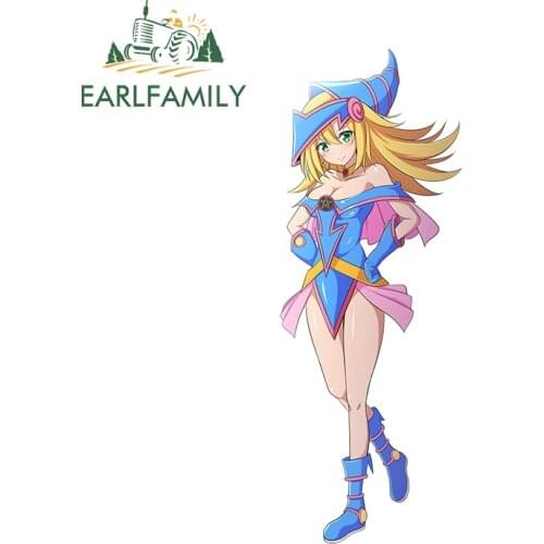 EARLFAMILY 13cm x 4.8cm for Dark Magician Girl Yu-Gi-Oh Anime Car Sticker Vinyl Car Wrap Decal Waterproof Sunscreen Decoration