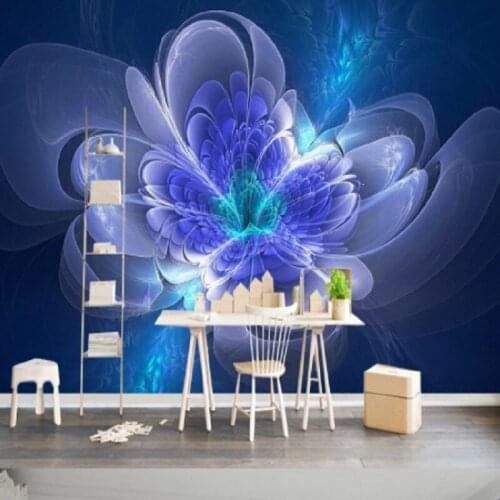 Bacaz European modern abstract beautiful fractal flower For Walls Living Room Sofa Background 3d wallpaper mural