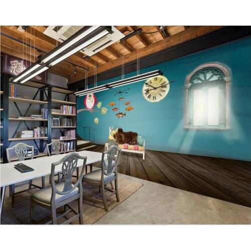 Custom mural 3d wallpaper mural on the wall Cartoon Owl Bear Children Room home decor photo wallpaper in the living room