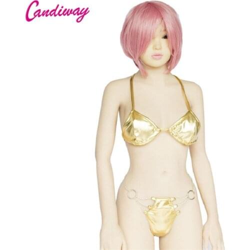 Hot Sexy Lingerie Gold Halter Bikinis Women Swimwear Push Erotic Female Bikini Set Bathing Suits Sexy Costumes Sexy Underwear