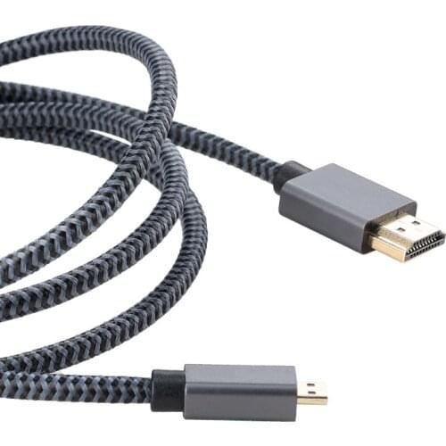 HDMI A-D 4K HD cable MicroHDMI cable 19+1 standard PP yarn aluminum shell TV Cable