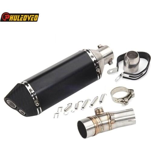 ID:42mm ER6N ER6F 2012-2016 Motorcycle Exhaust Pipe Adapter Motorbike Muffler Exhaust Pipe Escape Damper with ER6N ER6F Adapter