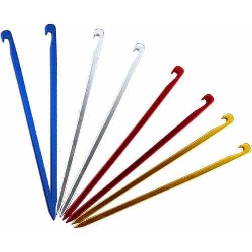10Pcs/lot 16cm Aluminum Alloy Tent Pegs Garden Stakes Ground Nail Heavy Duty Hammock Camping For Guyline Awning Canopy Flysheet
