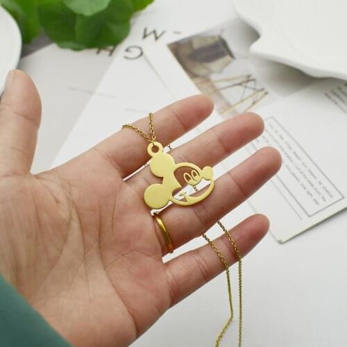 European And American Creative Mouse Pendant Necklace Stainless Steel Collarbone Chain For Mom Friends