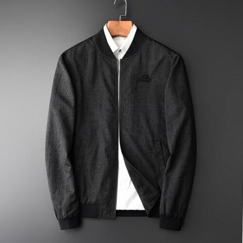 Male Hight Quality Baseball Collar Zipper Black Mens Jackets And Coats Autumn New Slim Fit Casual Man Jacket