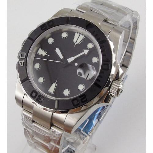 40mm Sterile Dial Sapphire Glass Luminous Date Miyota Automatic Movement Mens Watch