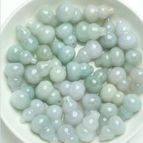 Natural jadeite handcarved gourd beads DIY 100% real jade bracelets necklace jade accessories septa scattered beads