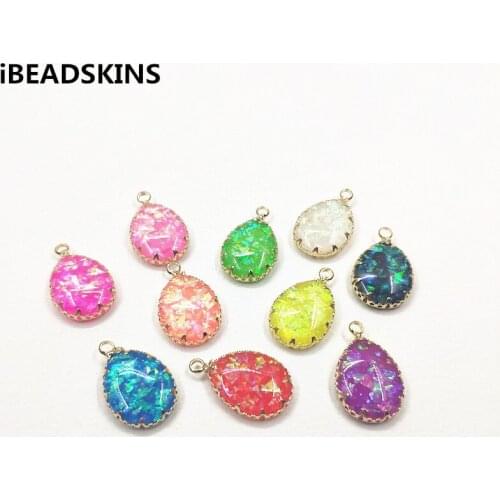 New arrival! 23x14mm 50Pcs/lot Copper with Resin Drop charm/Connectors for Necklace,Earrings parts,hand Made Jewelry DIY