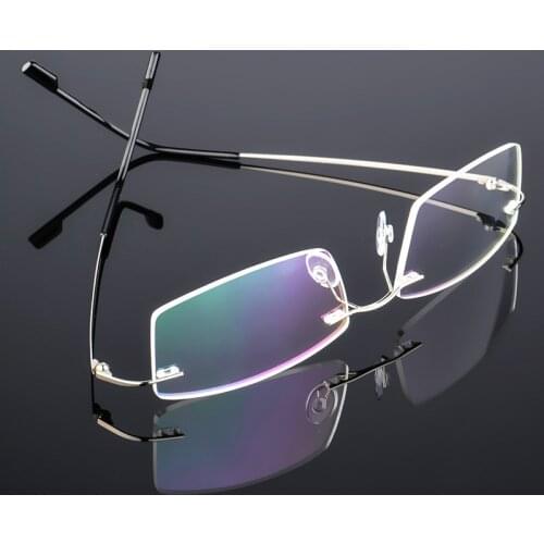 Titanium Alloy Rimless Reading Glasses Diopter +1.0 +1.5 +2.0 +2.5 +3.0 +3.5 +4.0 Super Elastic Ultralight Presbyopia Eyeglasses