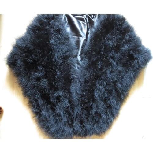 Wholesale/Retails Womens Fashion Real Ostrich Fur Cape/ Scarves/Coat Black