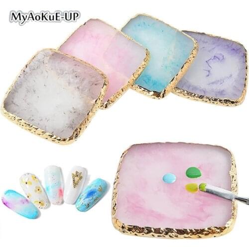 1Pcs Nail Art Palette Resin Stone False Nails Tips Drawing Color Mixing Display Showing Shelf DIY Manicure Polish Gel Tool