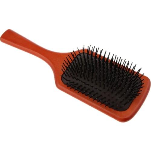 Professional Large Paddle Hairbrush Cushion Massage Detangling Wood Brushes